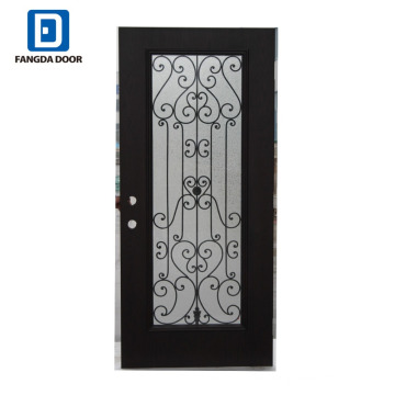 Fangda Premium Sicherheitstür Designs mit schmiedeeisernen Tür